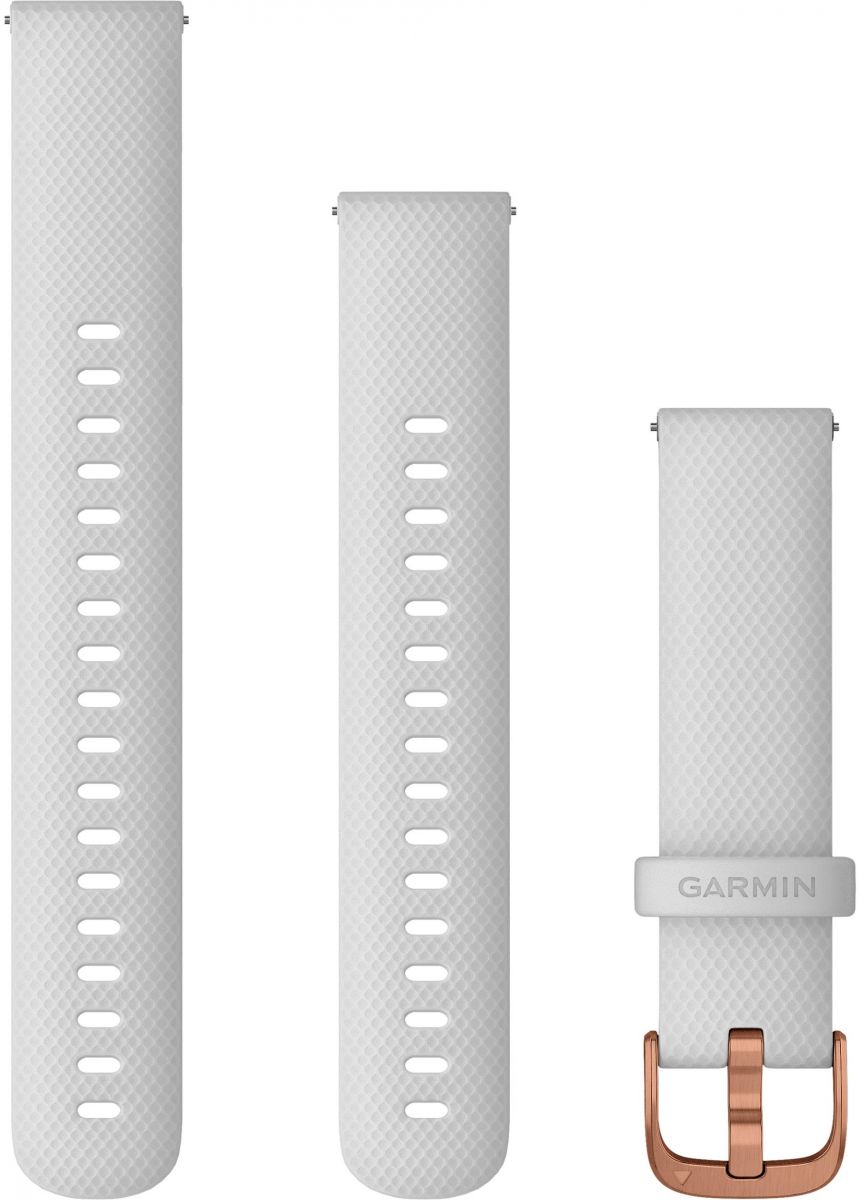 GARMIN Quick Release Bands (18 mm) White Silicone with Rose Gold Hardware 010-12932-02 - 