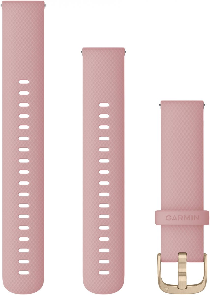 GARMIN Quick Release Bands (18 mm) Dust Rose Silicone with Light Gold Hardware 010-12932-03 - 