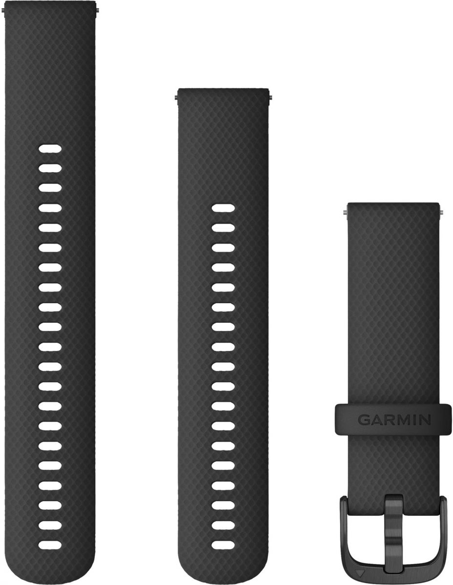 GARMIN Quick Release Bands (22 mm) Black Silicone with Slate Hardware 010-12932-21 - 