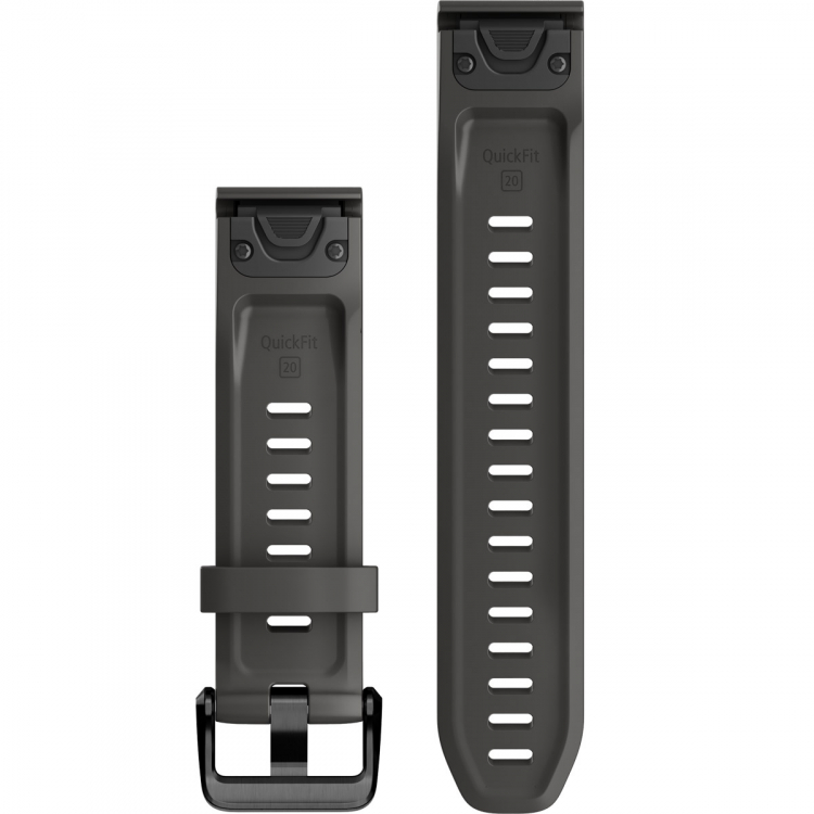 GARMIN QuickFit Bands (20mm) Graphite Silicone with Slate Hardware 010-13102-01 - 