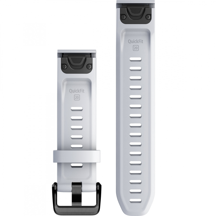 GARMIN QuickFit Bands (20mm) Whitestone Silicone with Slate Hardware 010-13102-03 - 