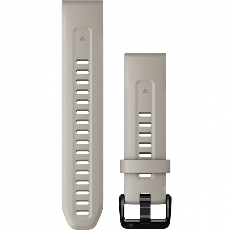 GARMIN QuickFit Bands (20mm) Light Sand Silicone with Slate Hardware 010-13102-04 - 