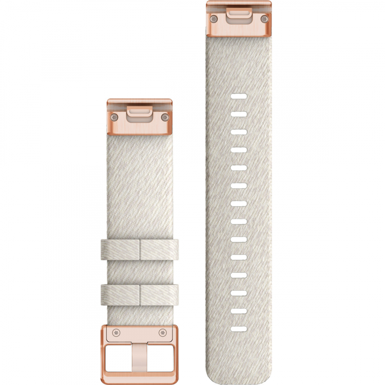 GARMIN QuickFit Bands (20mm) Cream Heathered Nylon Band With Rose Gold Hardware 010-13102-09 - 