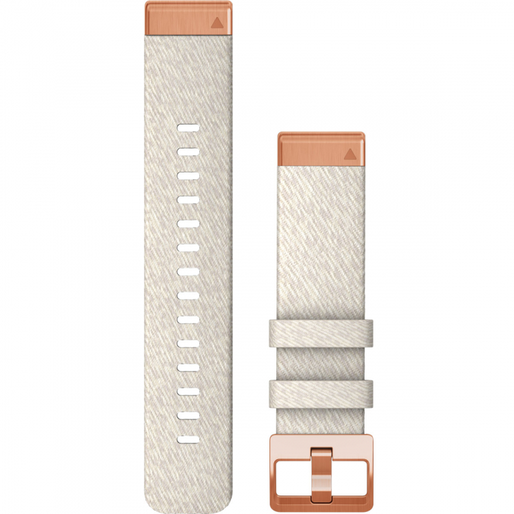 GARMIN QuickFit Bands (20mm) Cream Heathered Nylon Band With Rose Gold Hardware 010-13102-09 - 