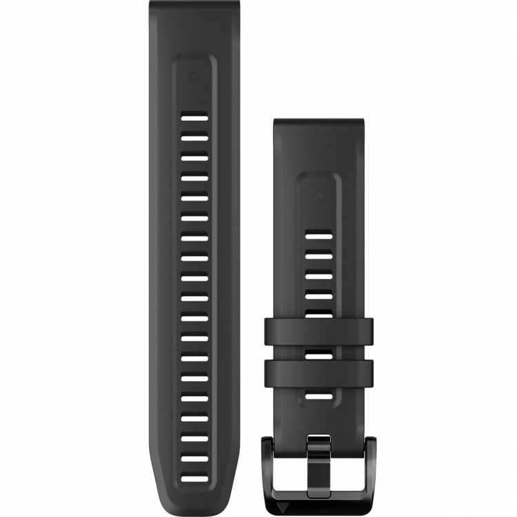 GARMIN QuickFit Bands (22mm) Black Silicone with Slate Hardware 010-13111-00 - 