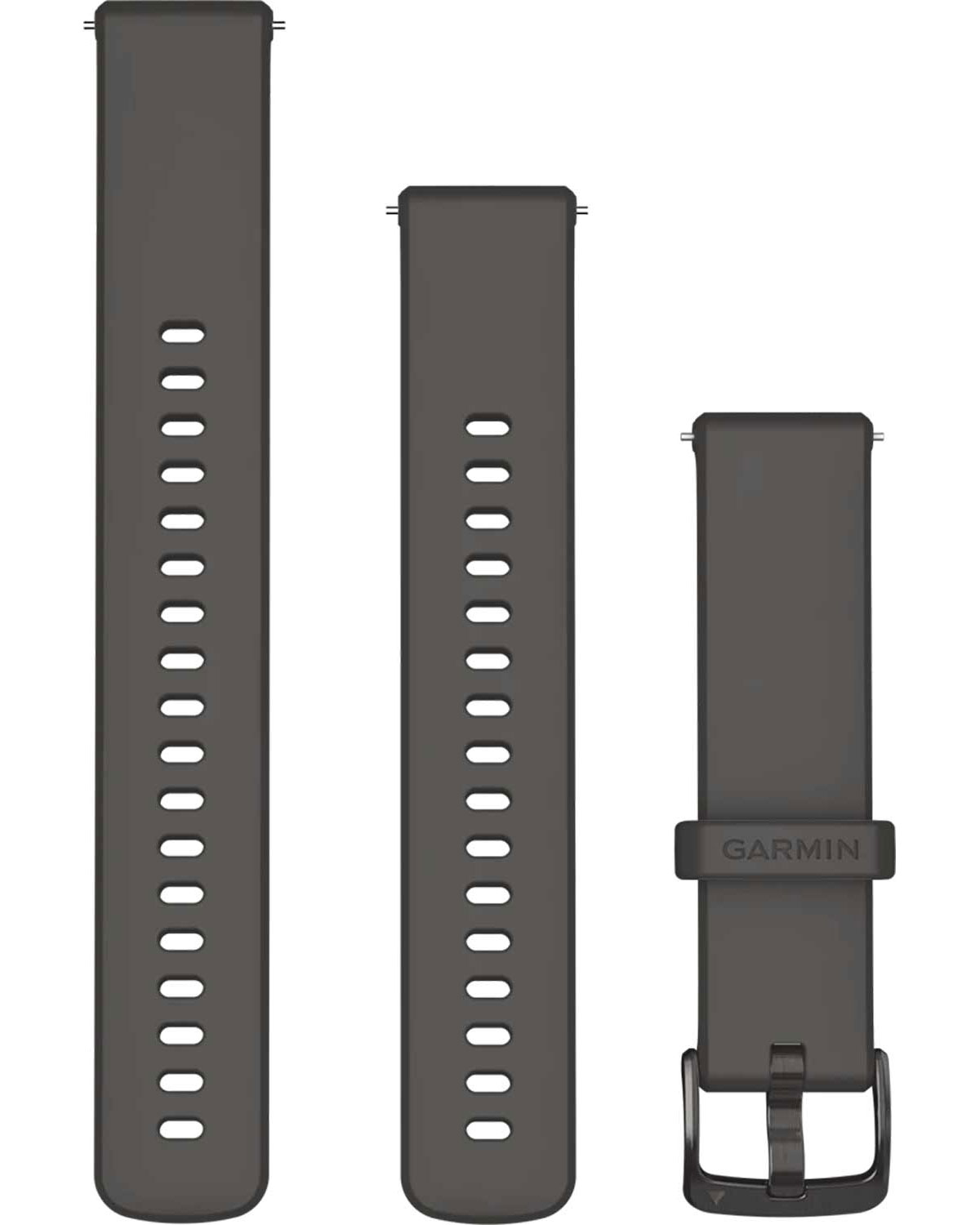 GARMIN Quick Release Bands (18 mm) Pebble Gray Silicone with Slate Hardware 010-13256-00 - 
