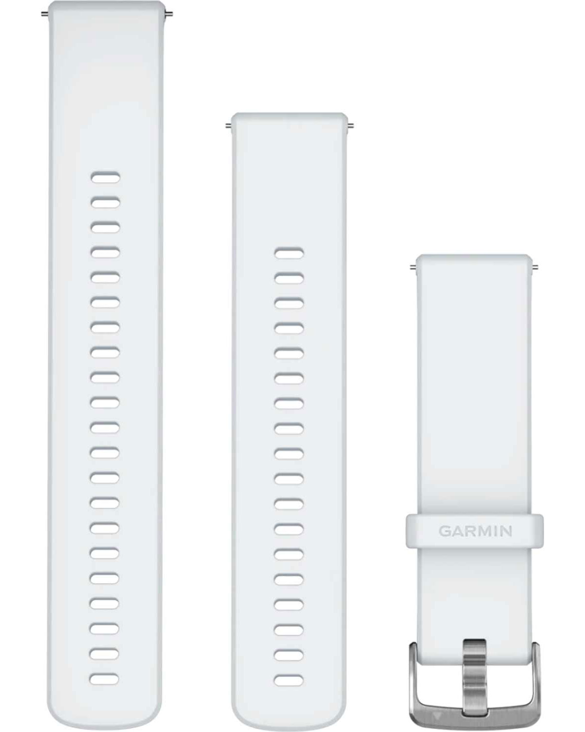 GARMIN Quick Release Bands (22 mm) Whitestone Silicone with Silver Hardware 010-13256-20 - 