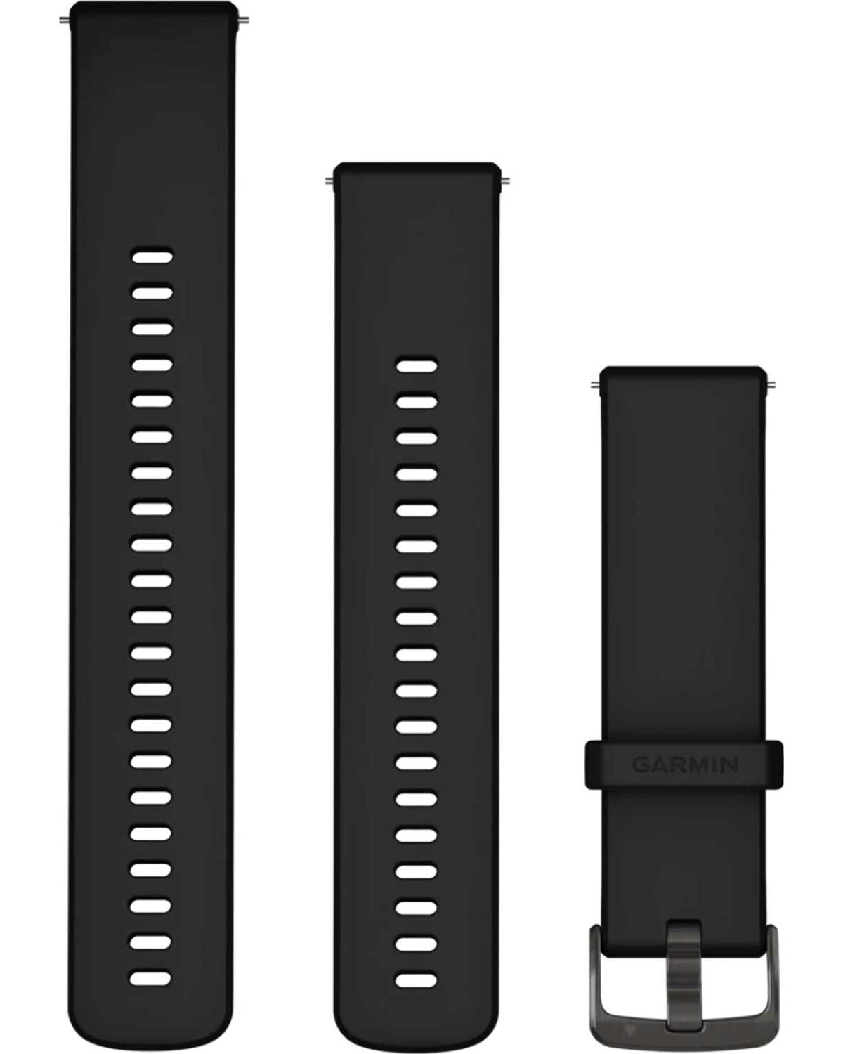 GARMIN Quick Release Bands (22 mm) Black Silicone with Slate Hardware 010-13256-21 - 