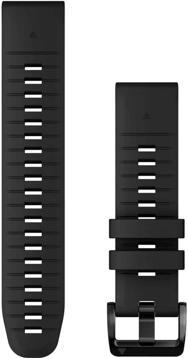 GARMIN QuickFit Bands (22 mm) Black Silicone with Slate Hardware 010-13280-00 - 