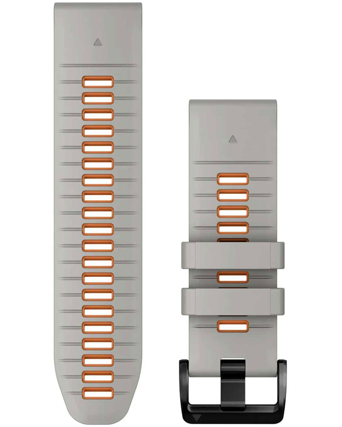 GARMIN QuickFit Bands (26 mm) Fog Gray/Ember Orange Silicone with Slate Hardware 010-13281-02 - 
