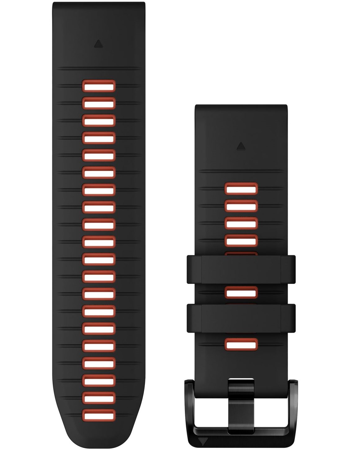 GARMIN QuickFit Bands (26 mm) Black/Flame Red Silicone with Slate Hardware 010-13281-06 - 