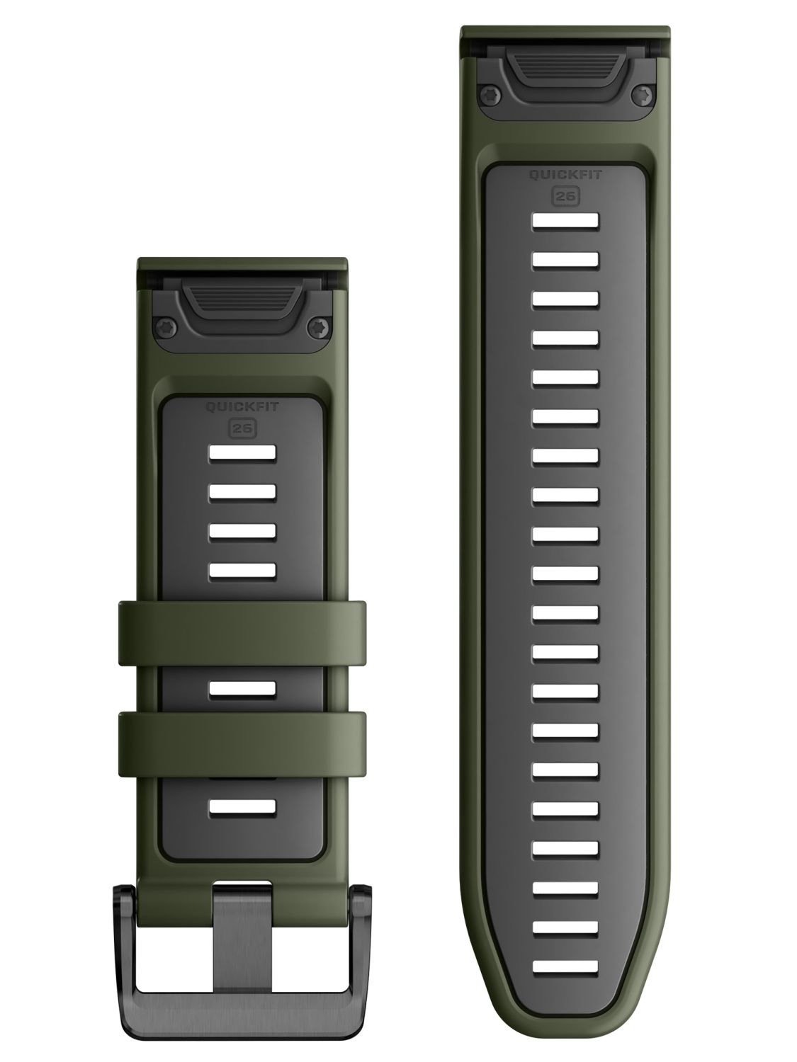 GARMIN QuickFit Bands (26 mm) Moss/Graphite Silicone with Slate Hardware 010-13281-07 - 