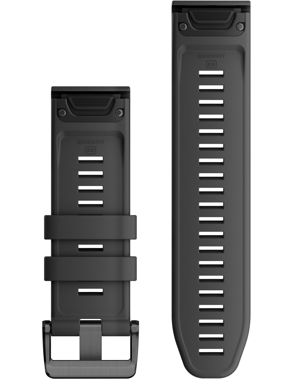 GARMIN QuickFit Bands (26 mm) Graphite Silicone with Slate Hardware 010-13281-09 - 