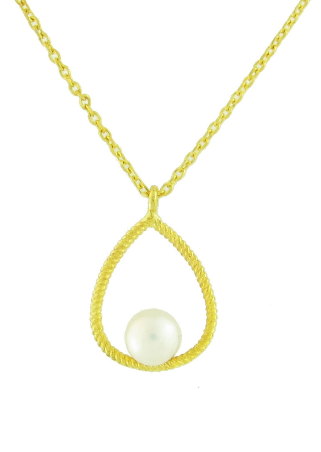 NECKLACE SENZIO Collection Yellow Gold K9 with Pearl 02-1077.K9