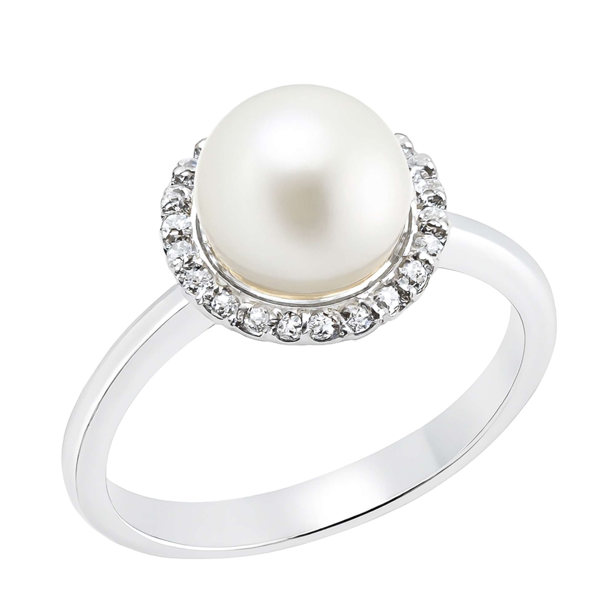 ΔΑΧΤΥΛΙΔΙ Ροζέτα SENZIO Collection Κίτρινο Χρυσό Κ9 με Πέτρες Ζιργκόν και Μαργαριτάρι R-MME40139 - 