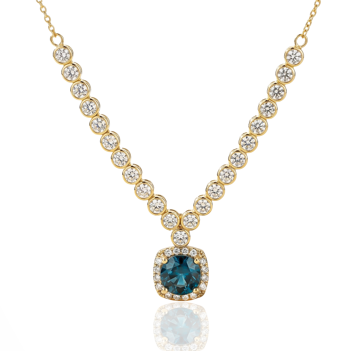 ΚΟΛΙΕ Ροζέτα SENZIO Collection Κίτρινο Χρυσό Κ9 με Πέτρες Ζιργκόν N-FDR794-33CHRIB2 - 