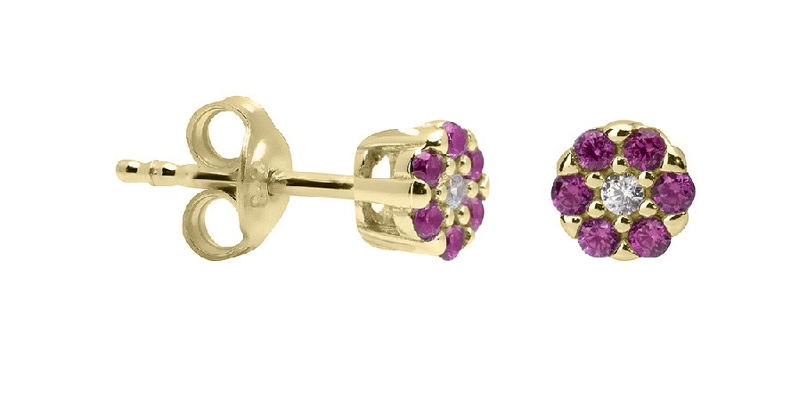 ΣΚΟΥΛΑΡΙΚΙΑ SENZIO Κίτρινο Χρυσό 9K με Πέτρες Ζιργκόν 030989Y-E - 