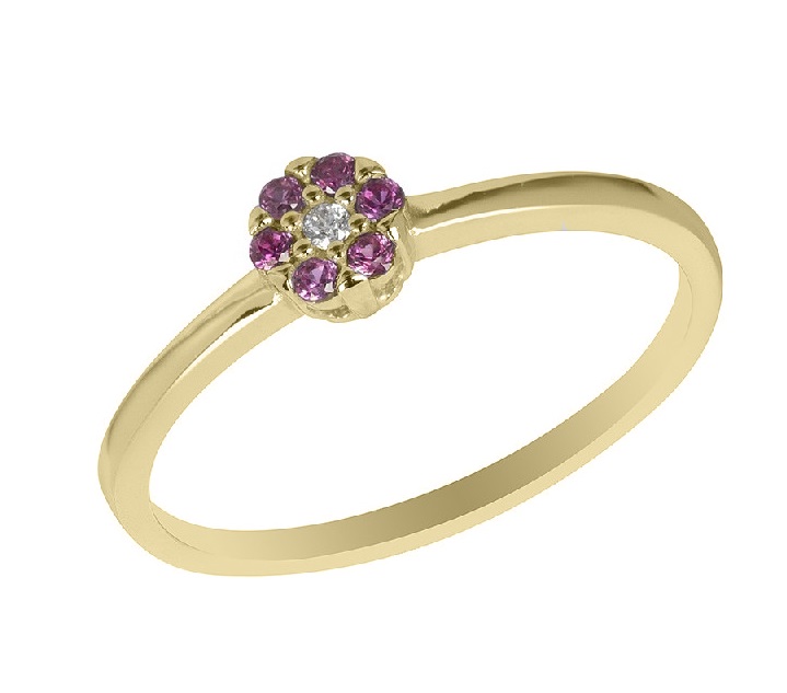 ΔΑΧΤΥΛΙΔΙ SENZIO Κίτρινο Χρυσό 9Κ με Πέτρες Ζιργκόν 030989Y-R