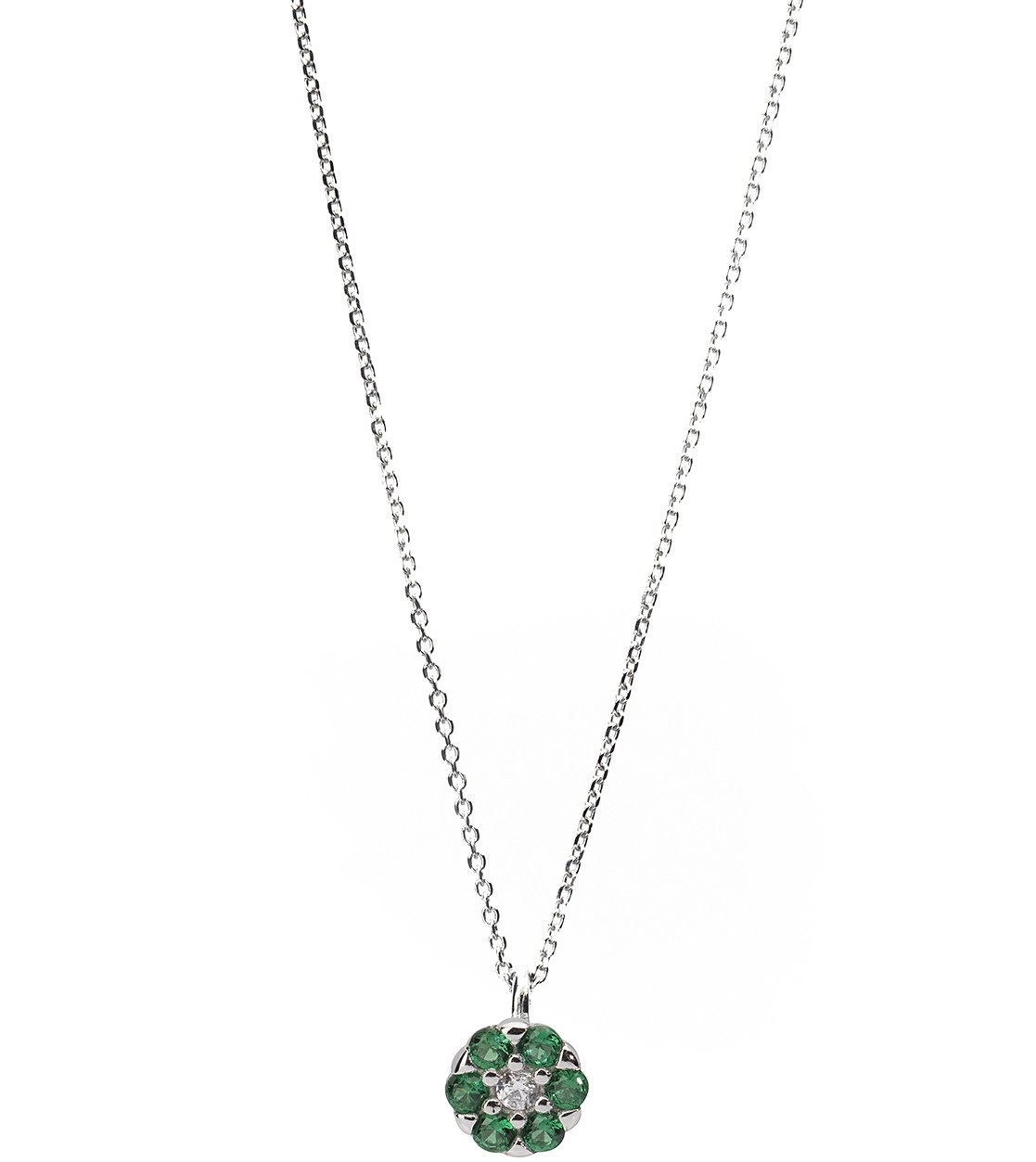 ΚΟΛΙΕ SENZIO Λευκό Χρυσό 9Κ με Πέτρες Ζιργκόν 031479W - 