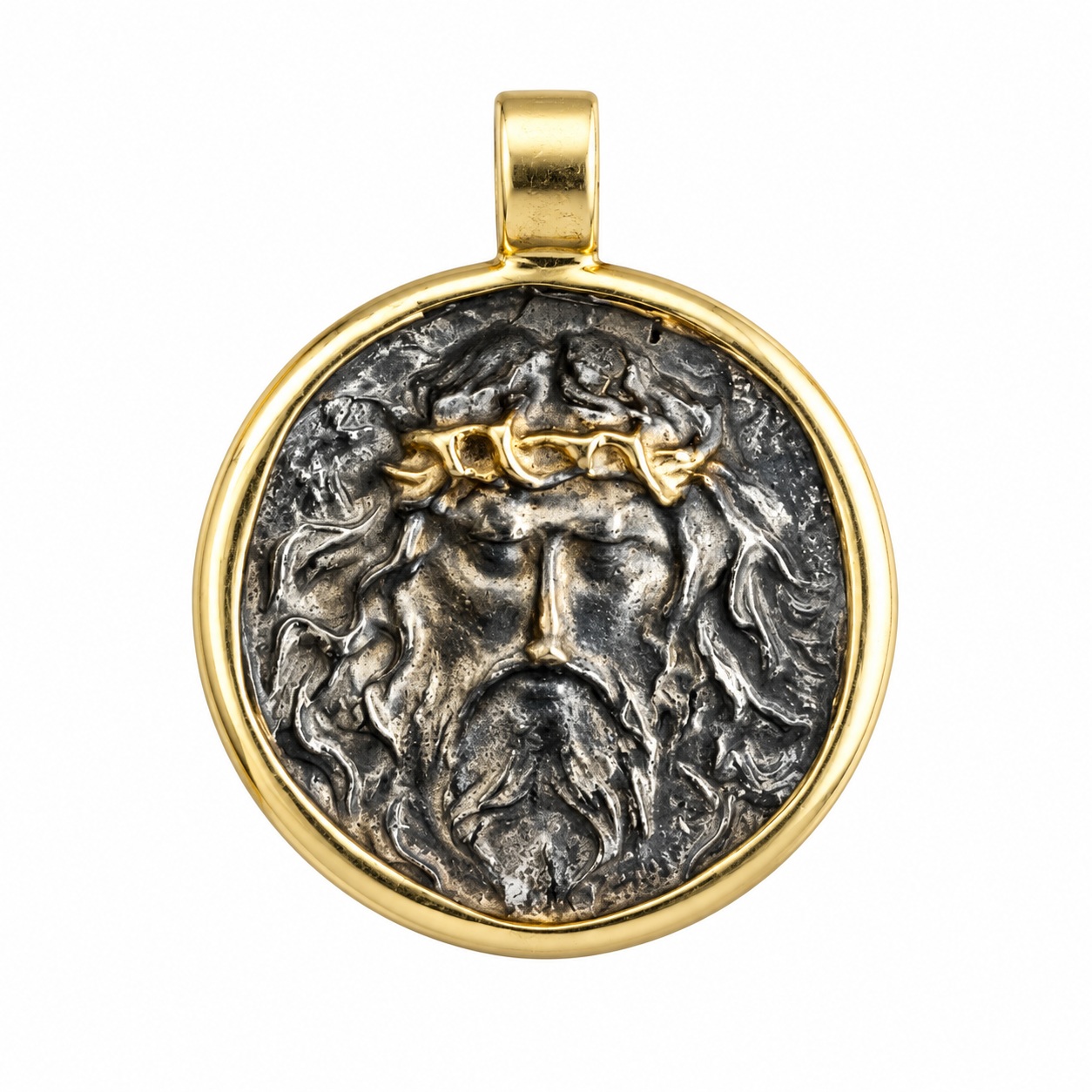 ΜΕΝΤΑΓΙΟΝ Κωνσταντινάτο Διπλής Όψης SENZIO Collection από Επιχρυσωμένο Ασήμι 925° 9SEN.D020P - 