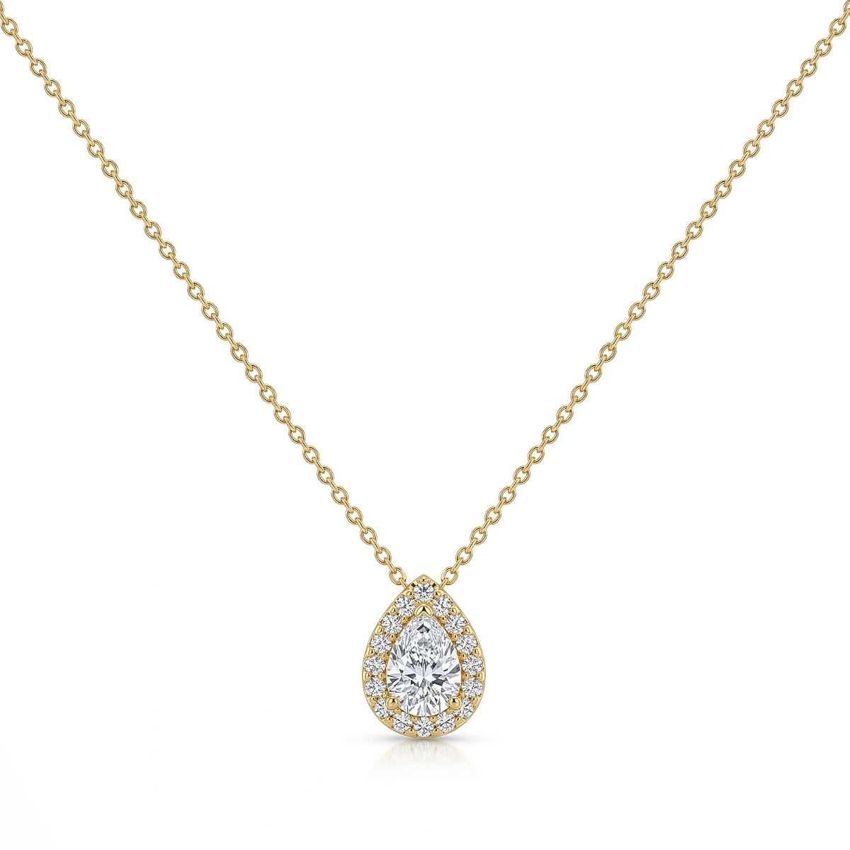 ΚΟΛΙΕ Ροζέτα SENZIO Collection Κίτρινο Χρυσό Κ9 με Πέτρες Ζιργκόν N-FRM04S-1 - 