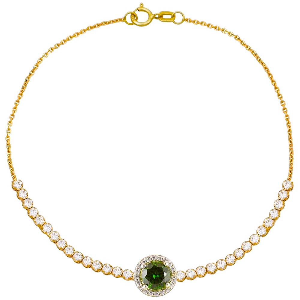 ΒΡΑΧΙΟΛΙ SENZIO Κίτρινο Χρυσό 9K με Πέτρες Ζιργκόν 046843Y