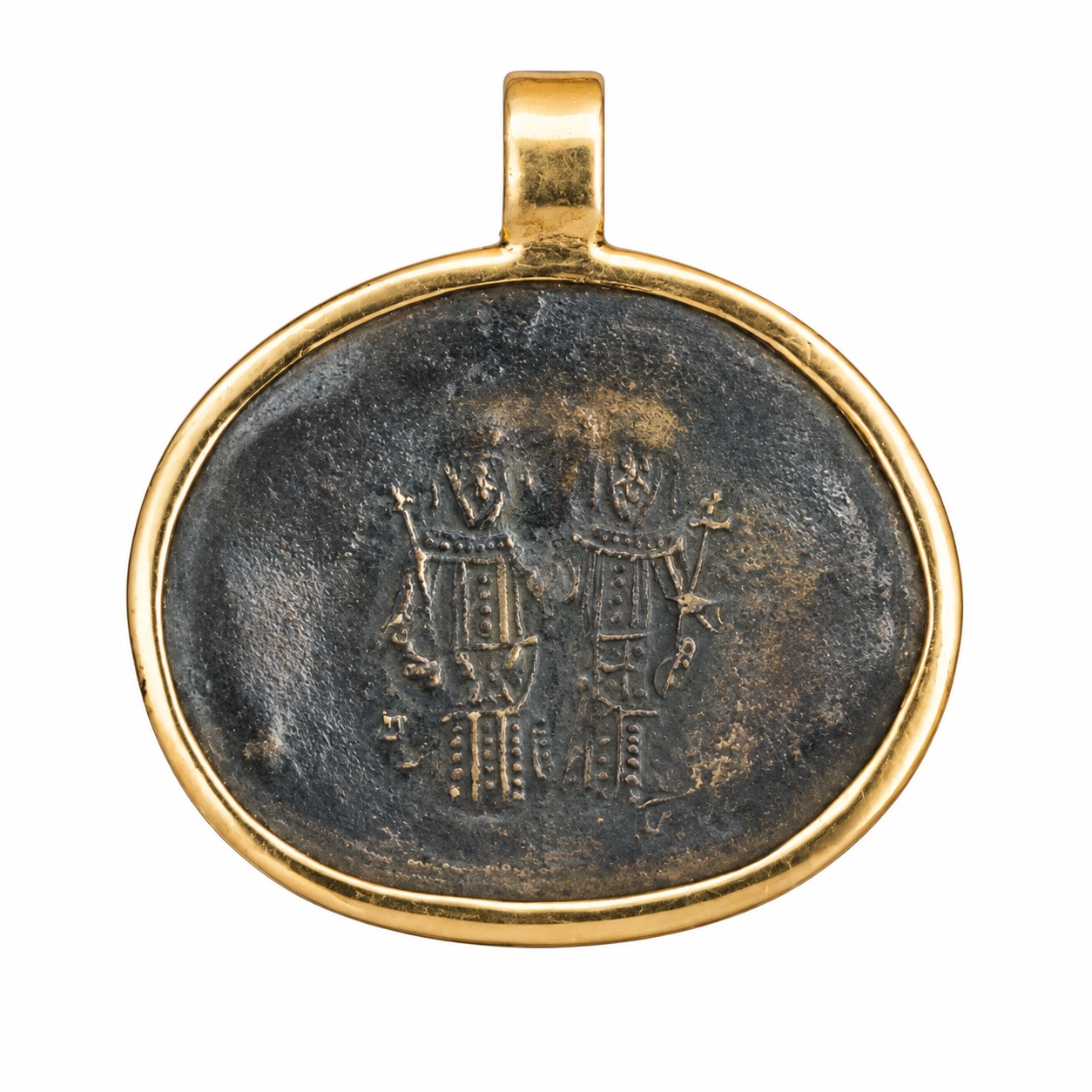 ΜΕΝΤΑΓΙΟΝ Κωνσταντινάτο Διπλής Όψης SENZIO Collection από Επιχρυσωμένο Ασήμι 925° 9SEN.D021P - 