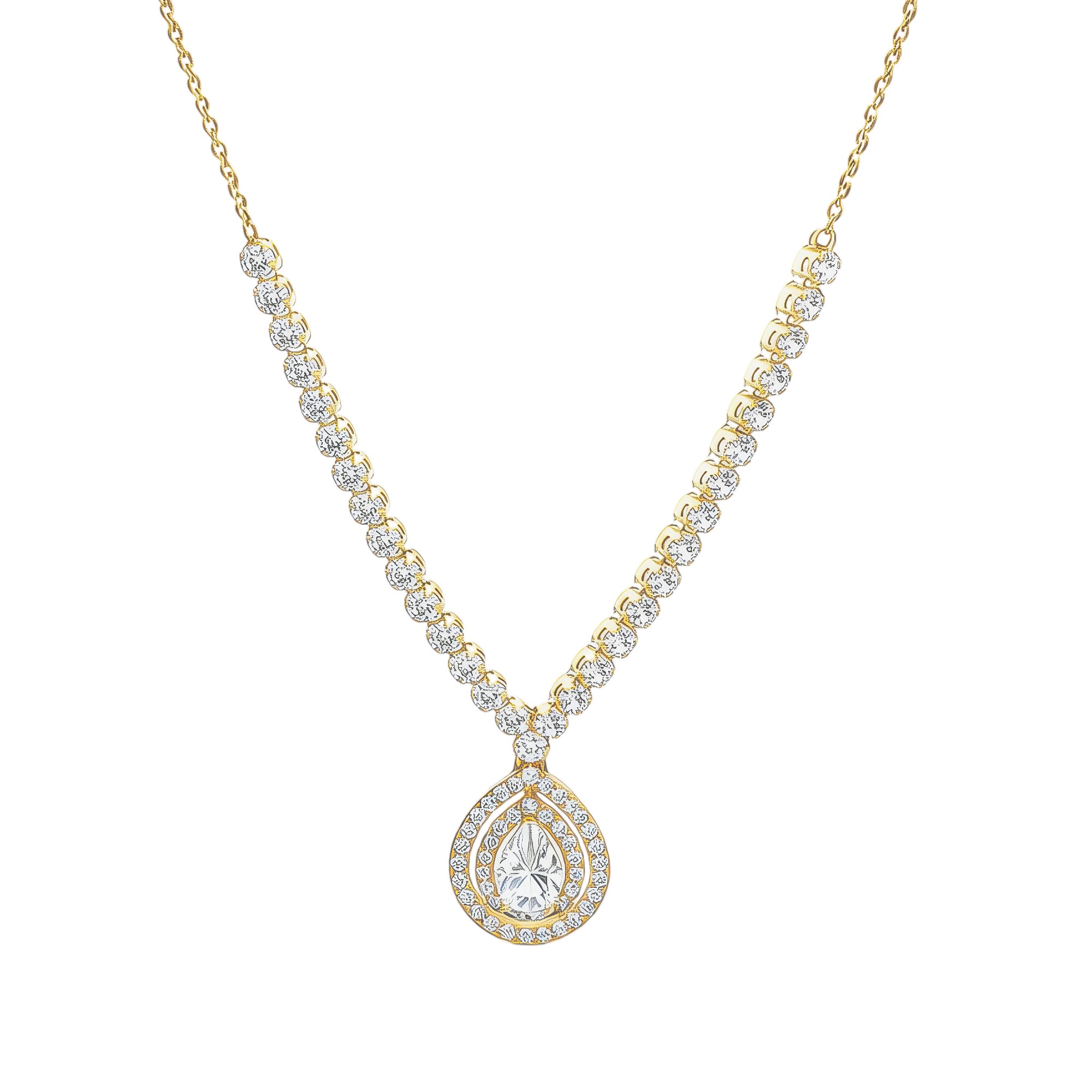 ΚΟΛΙΕ Ροζέτα SENZIO Collection Κίτρινο Χρυσό Κ9 με Πέτρες Ζιργκόν N-PRRST005M-1CHRI - 