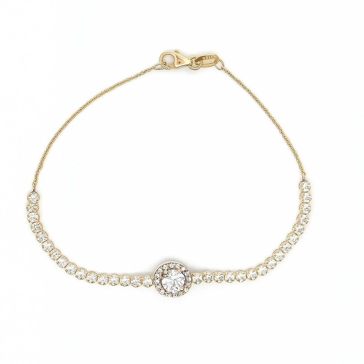 ΒΡΑΧΙΟΛΙ Ροζέτα SENZIO Collection Κ9 Κίτρινο Χρυσό με Πέτρες Ζιργκόν B-DFR749CHRIB2 - 