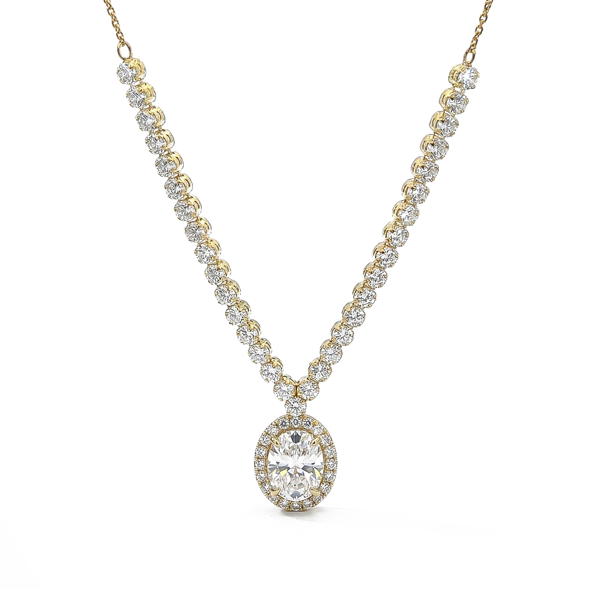 ΚΟΛΙΕ Ροζέτα SENZIO Collection Κίτρινο Χρυσό Κ9 με Πέτρες Ζιργκόν N-DRF001L-1CHRIB2 - 