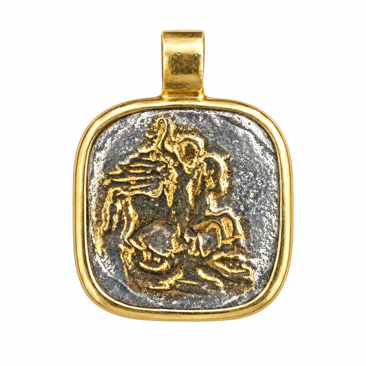 ΜΕΝΤΑΓΙΟΝ Κωνσταντινάτο Διπλής Όψης SENZIO Collection από Δίχρωμο Επιχρυσωμένο Ασήμι 925° 9SEN.D022P - 3