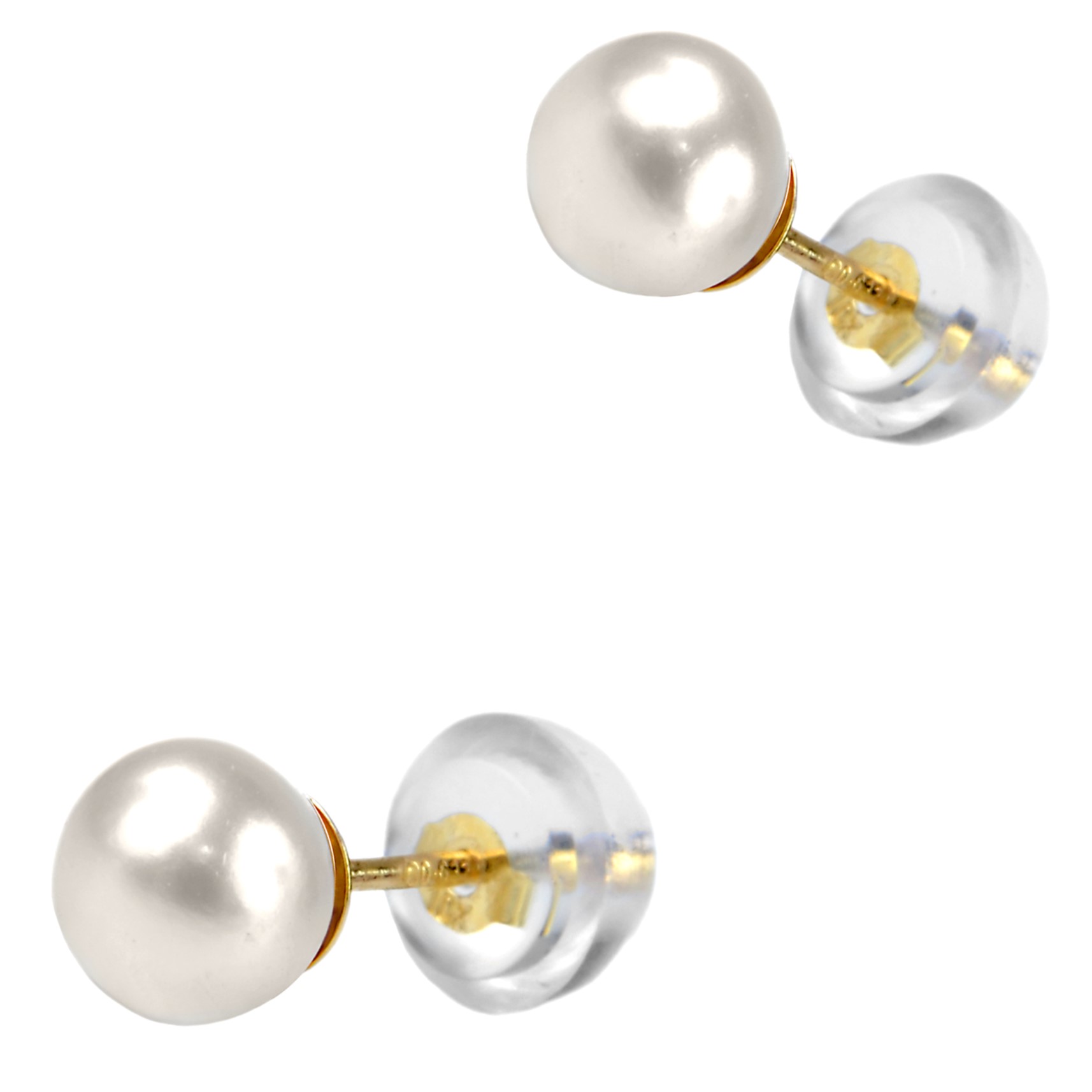 ΣΚΟΥΛΑΡΙΚΙΑ με Μαργαριτάρι σε Βάση από Κ9 Κίτρινο Χρυσό 09E-0008 - 