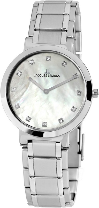 JACQUES LEMANS Milano Three Hands 36mm Silver Stainless Steel Bracelet 1-1998B - 