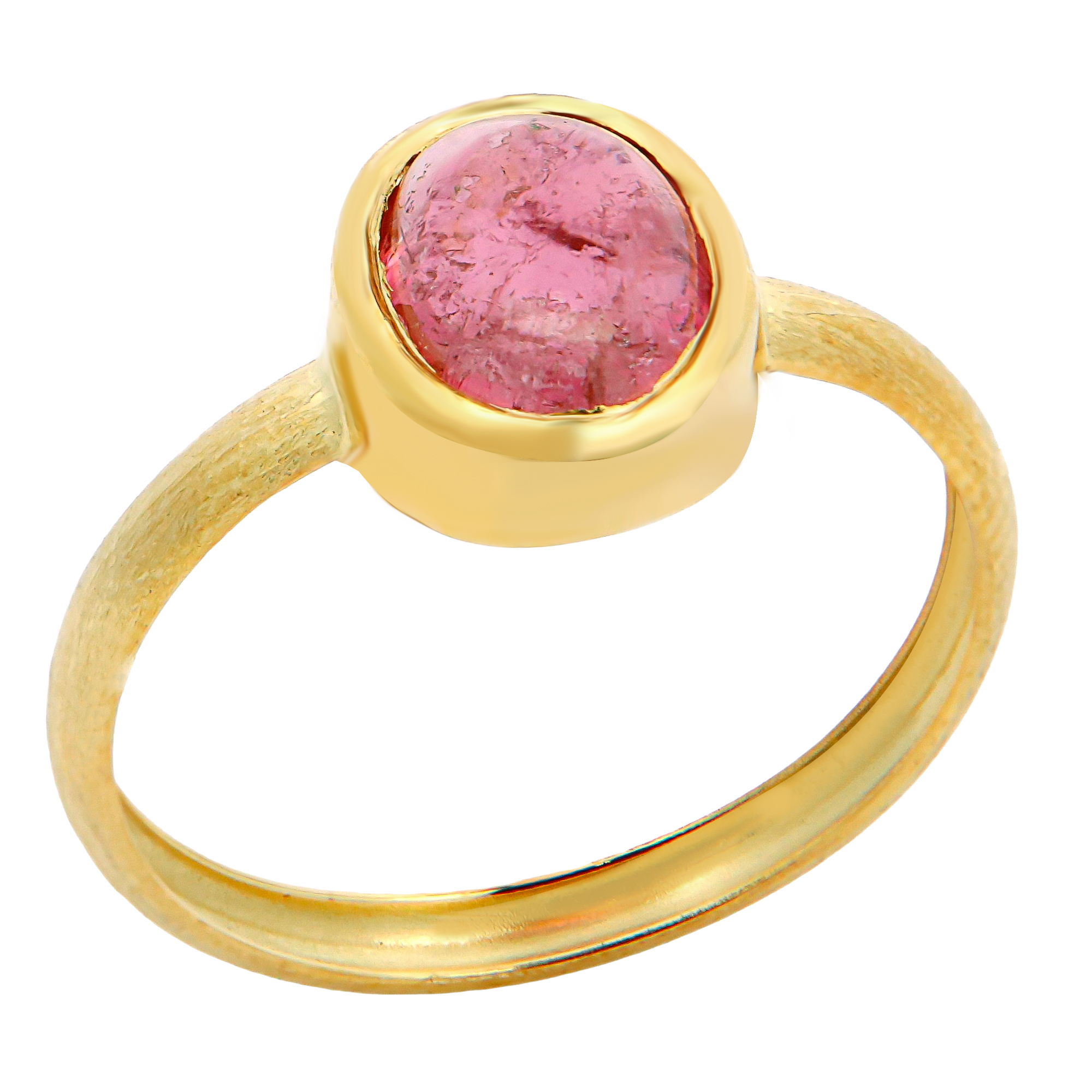 ΔΑΧΤΥΛΙΔΙ Χειροποίητο Μονόπετρο Di Natura SENZIO Collection Κ14 Κίτρινο Χρυσό με Τουρμαλίνη 5CR.001PR - 