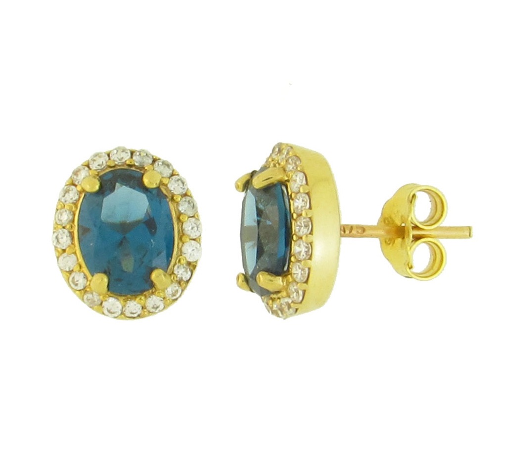 ΣΚΟΥΛΑΡΙΚΙΑ Ροζέτα SENZIO  Κ9 Κίτρινο Χρυσό  με Πέτρες Ζιργκόν 10.992.K9