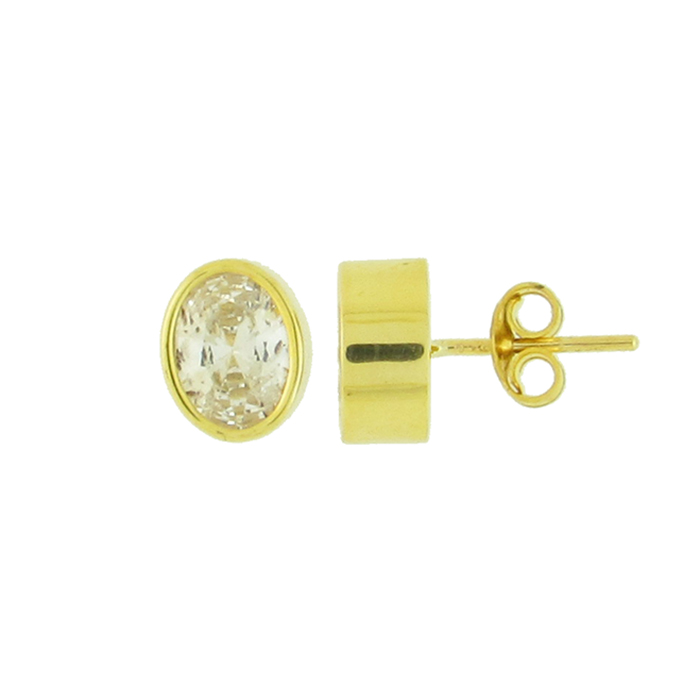 ΣΚΟΥΛΑΡΙΚΙΑ SENZIO Collection Κίτρινο Χρυσό K9 με Πέτρες Ζιργκόν 10.999.K9