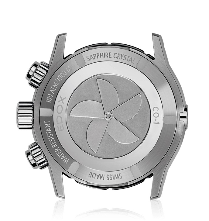 EDOX CO-1 Chronograph Gray Dial 45mm Silver Titanium Bracelet 10242-TINM-GIDNO - 