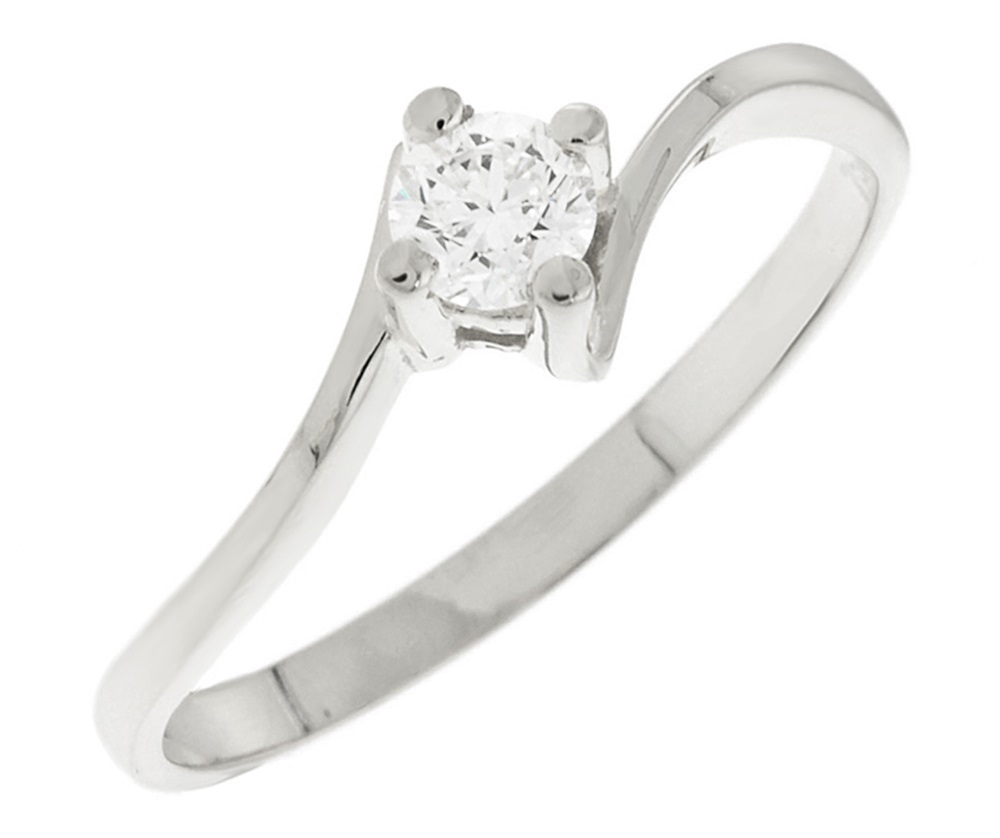 RING Single Stone White Gold 18K with Diamond L030 - 