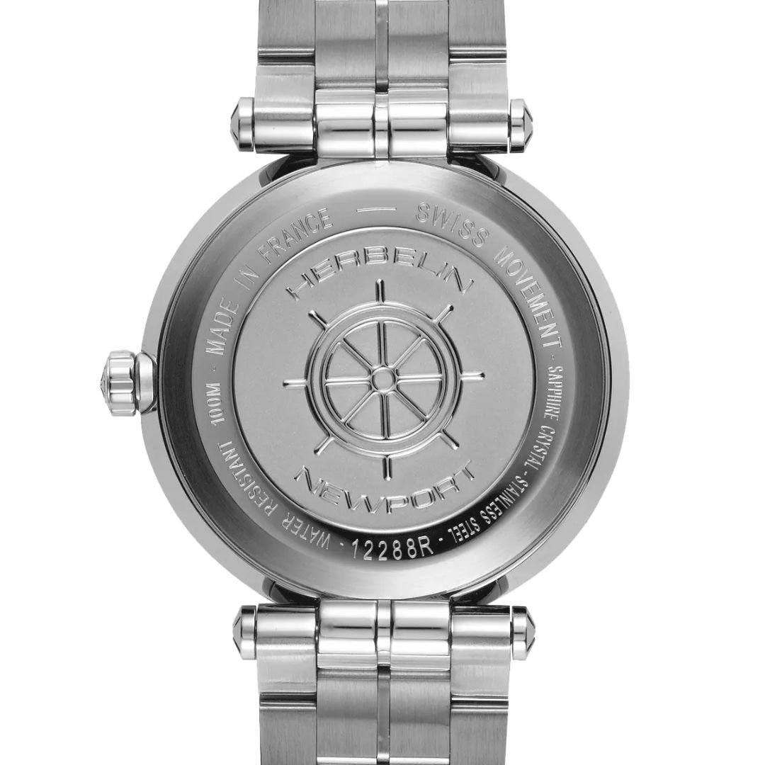 HERBELIN Newport Gent Blue Dial 40.5mm Silver Stainless Steel Bracelet 12288B15 - 4