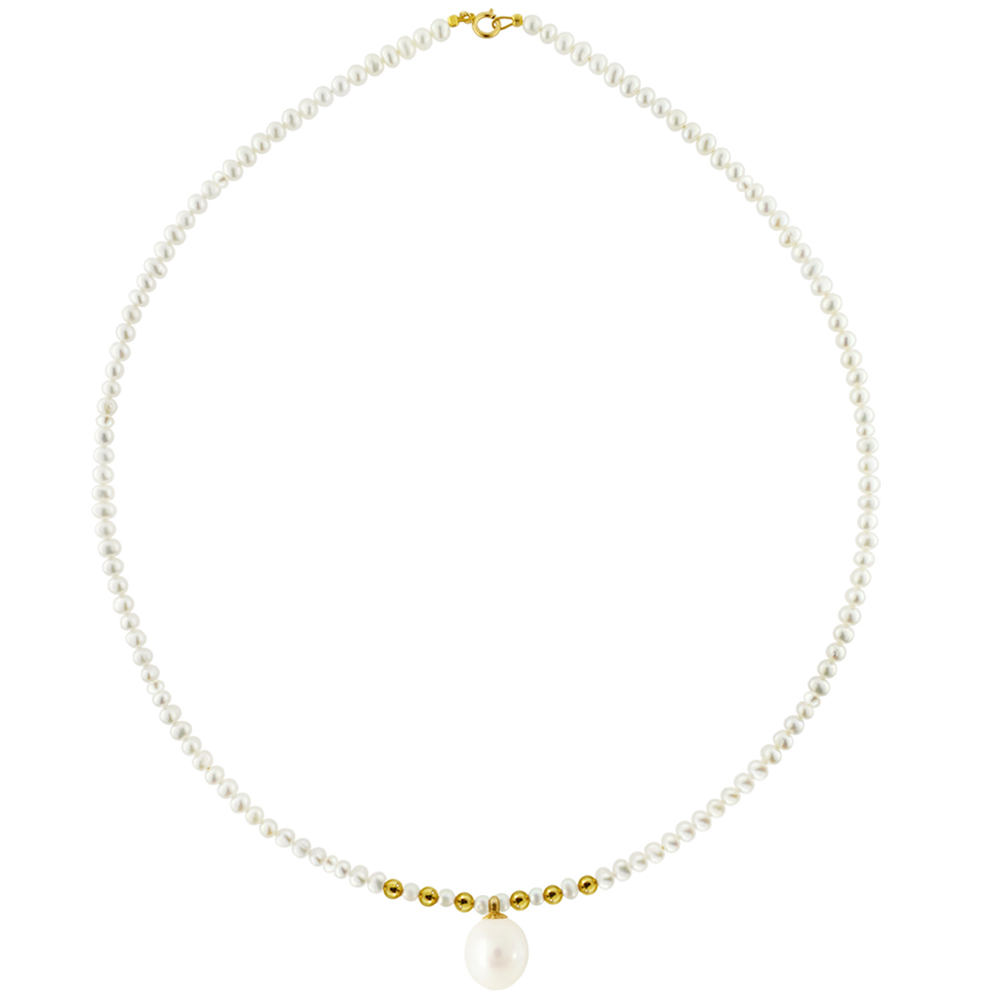 NECKLACE SENZIO with Pearls in 14K Yellow Gold 123385CN709 - 1