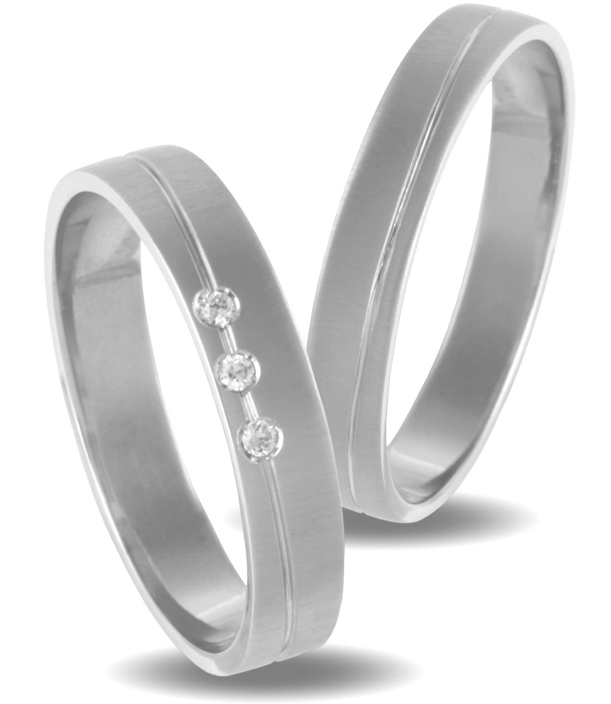 VERES4EVER Collection Βέρες Λευκό Χρυσό V2037CZ - Λεύκο Χρυσό