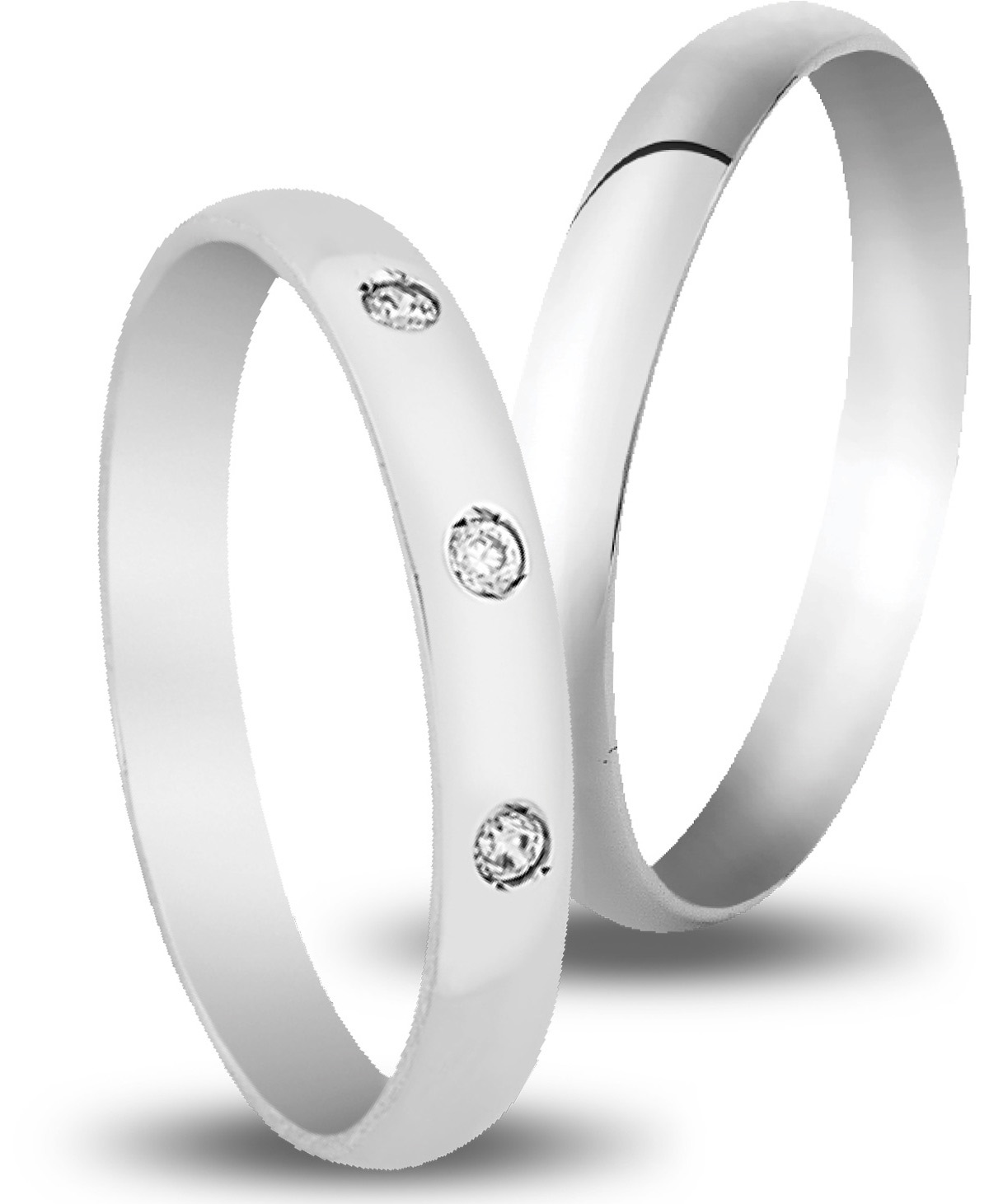 VERES4EVER Collection Βέρες Λευκό Χρυσό V2230CZ - Λεύκο Χρυσό