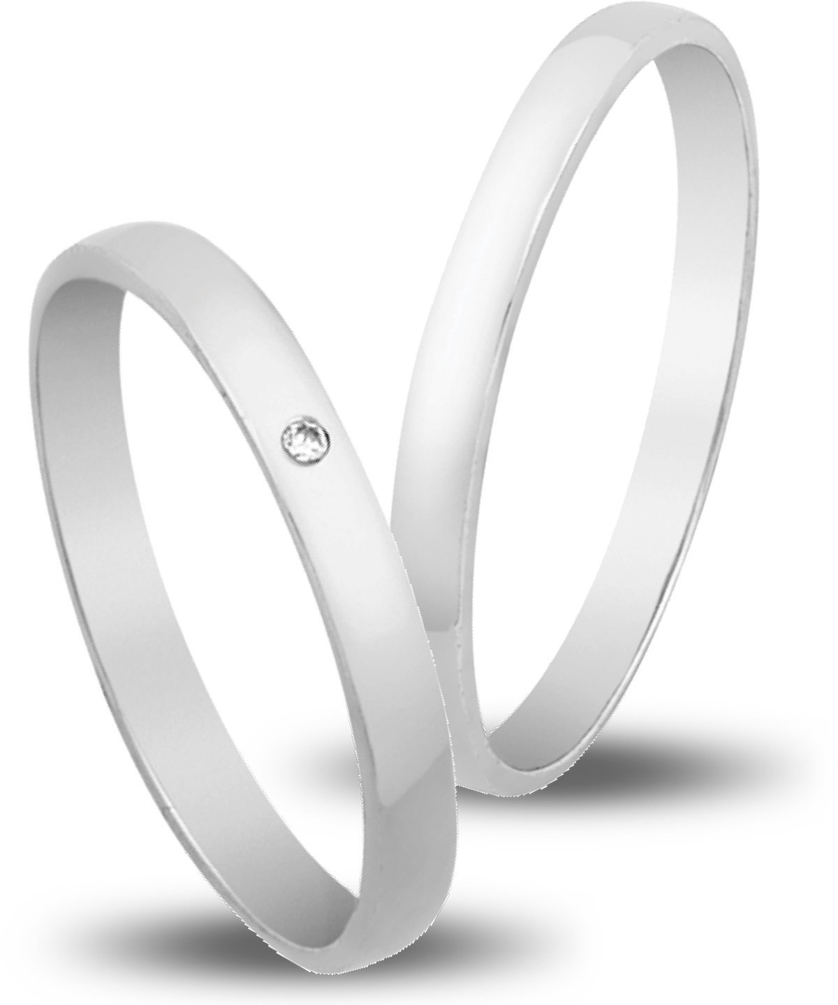 VERES4EVER Collection Βέρες Λευκό Χρυσό V4125CZ - Λεύκο Χρυσό