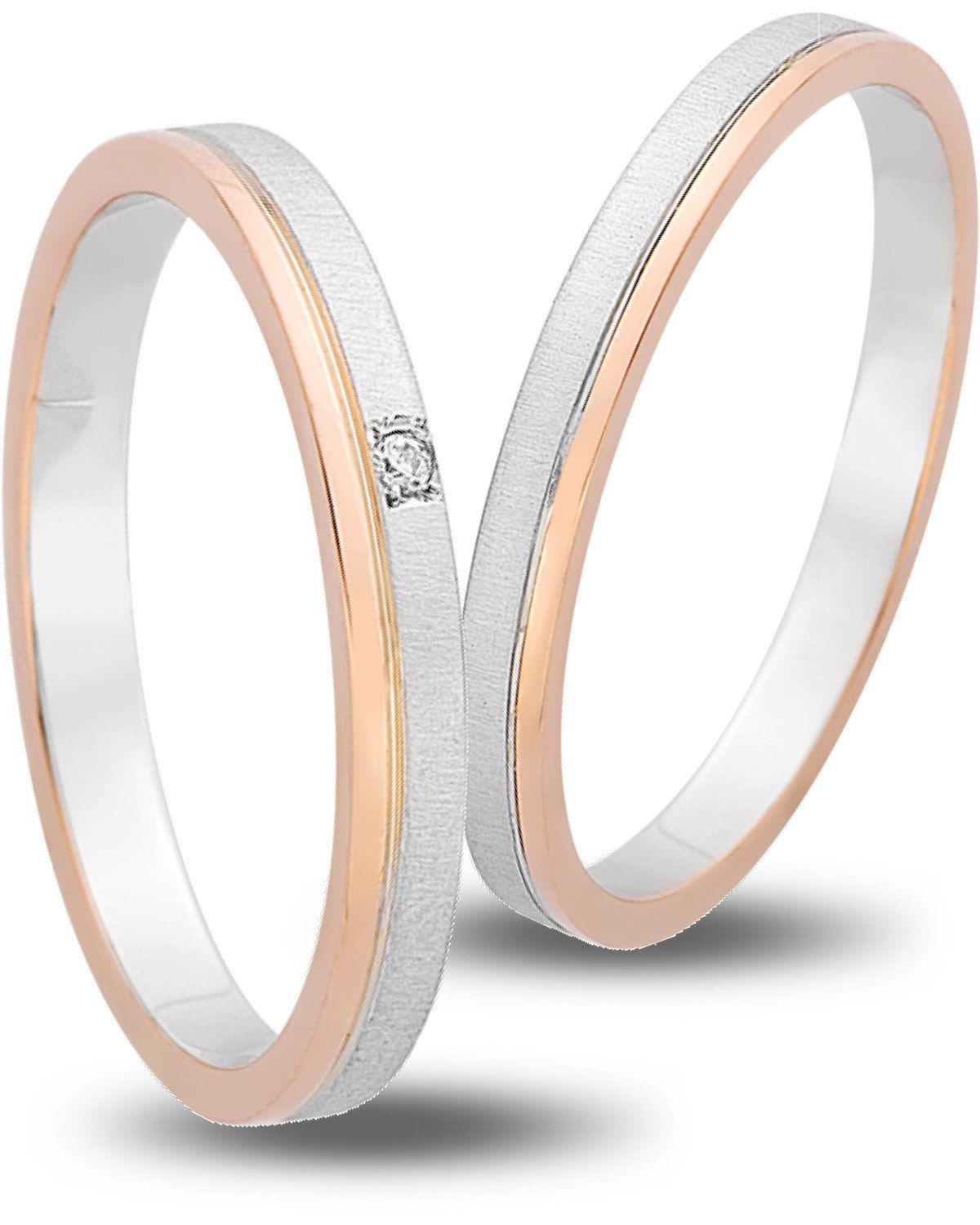 VERES4EVER Collection Βέρες Λευκό και Ροζ Χρυσό V5015CZ - Ροζ & Λευκό Χρυσό