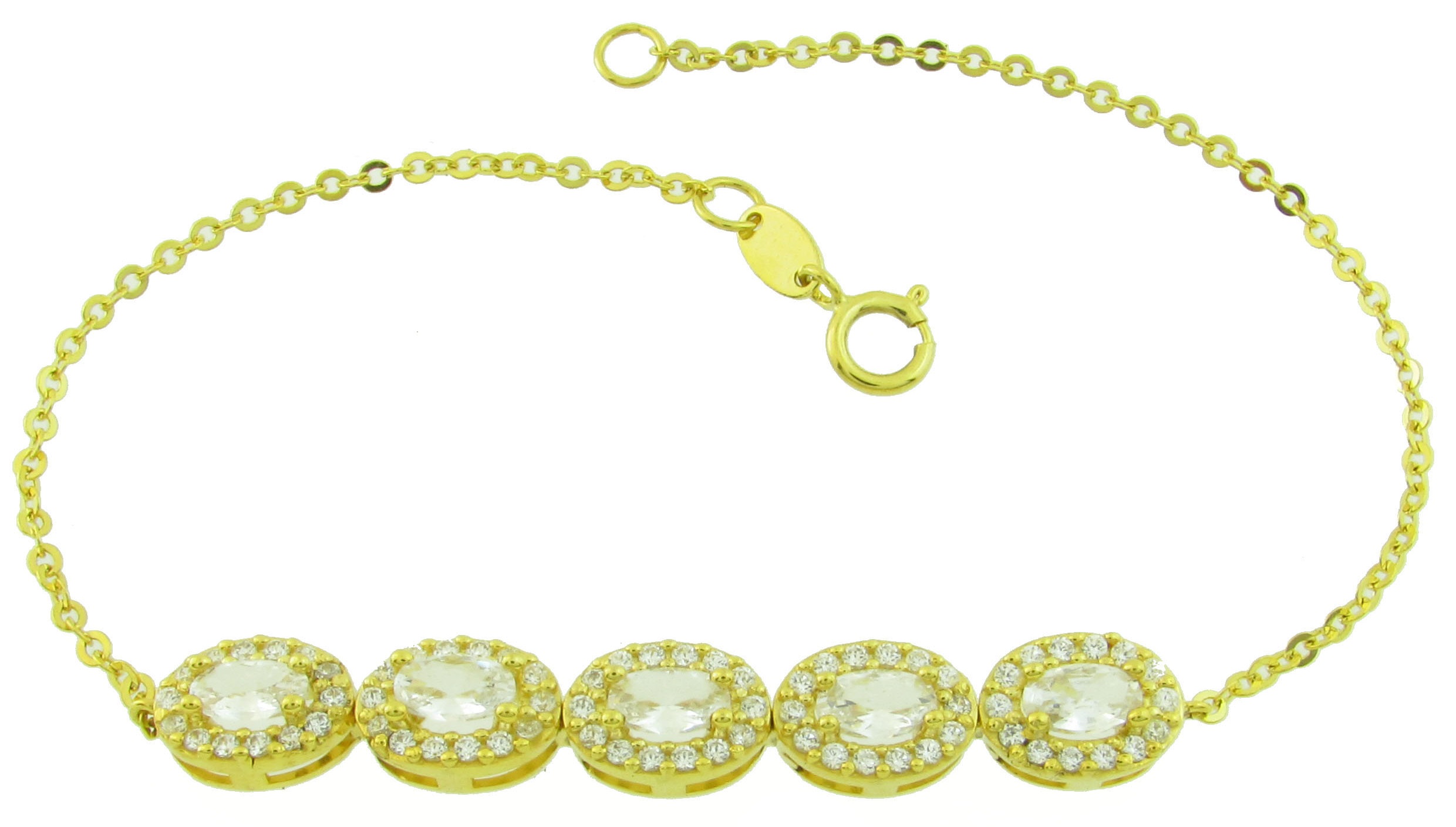 ΒΡΑΧΙΟΛΙ Ροζέτα Οβάλ SENZIO Collection Κίτρινο Χρυσό K9 με Πέτρες Ζιργκόν 14.735.K9