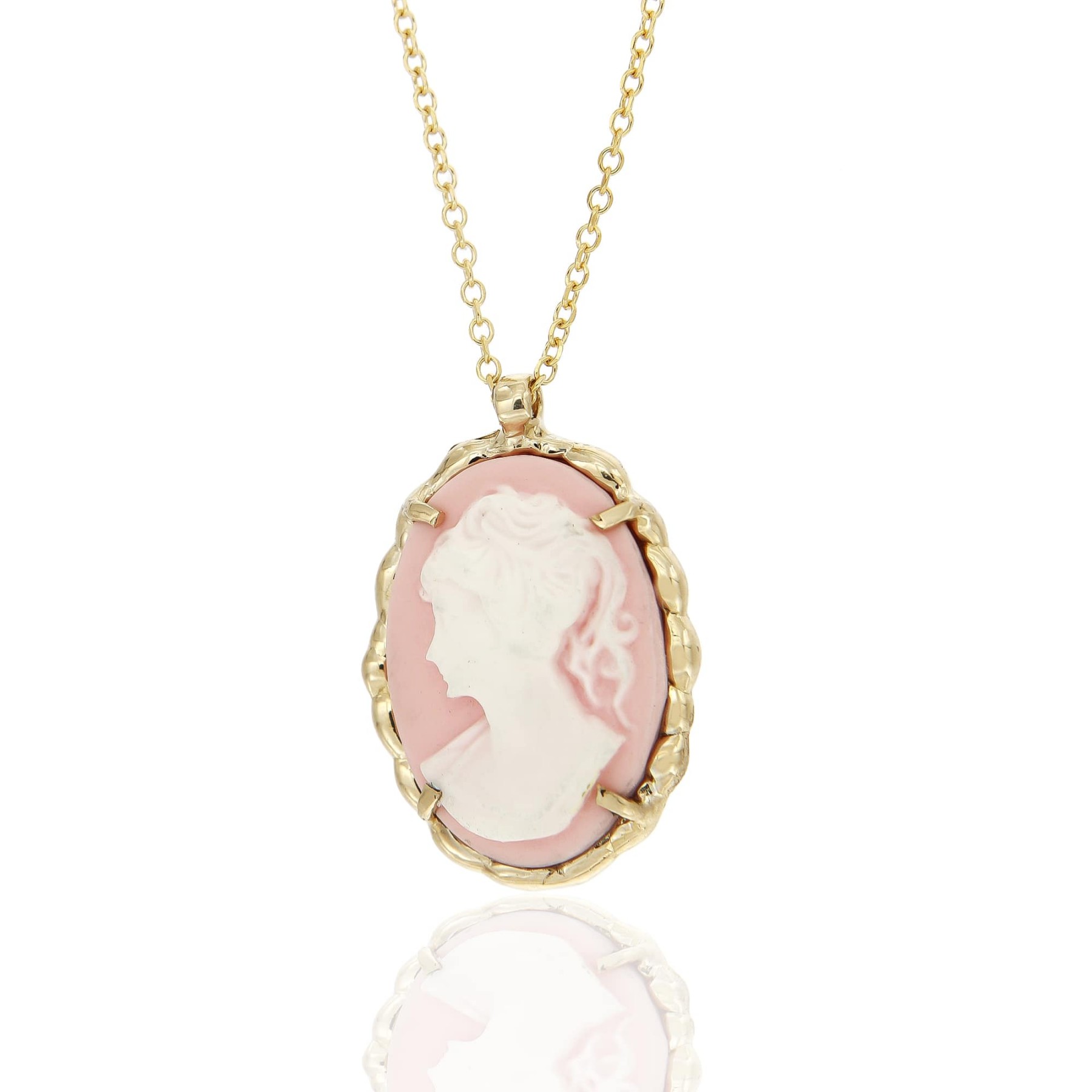 ΚΟΛΙΕ Cameo Χειροποίητο Κ14 Κίτρινο Χρυσό 14040N - 