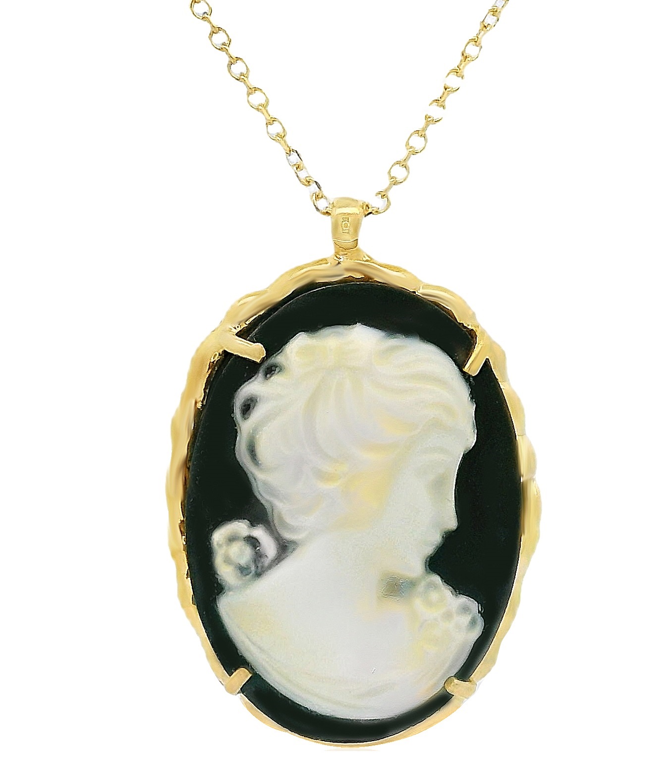 ΚΟΛΙΕ Cameo Χειροποίητο Κ14 Κίτρινο Χρυσό 14100N - 1