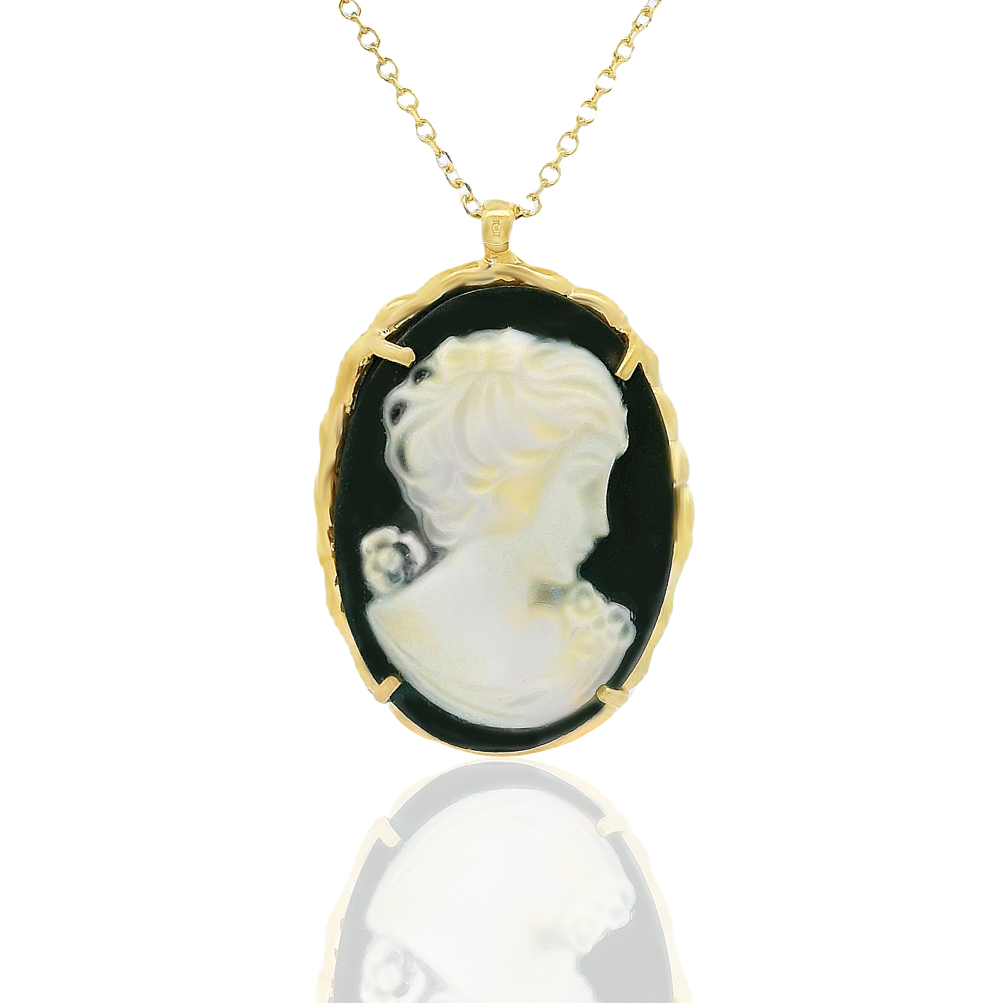 ΚΟΛΙΕ Cameo Χειροποίητο Κ14 Κίτρινο Χρυσό 14100N - 2