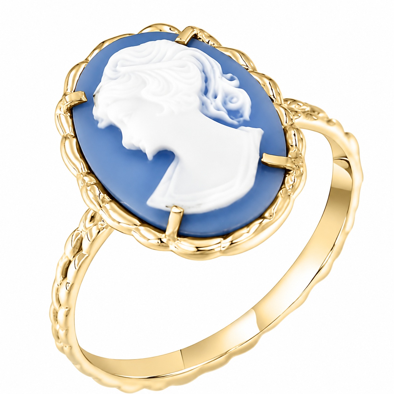 RING Cameo Yellow Gold K14 Handmade 14116R - 