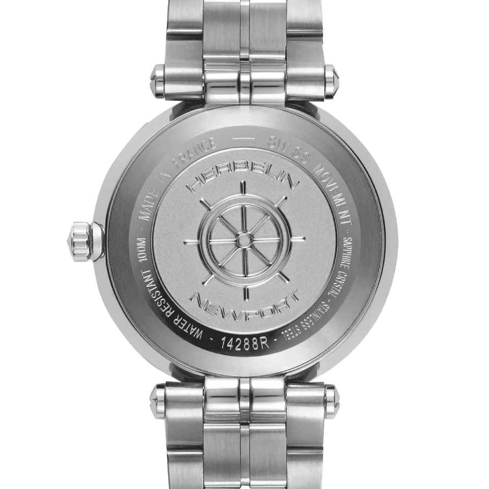 HERBELIN Newport Lady White Pearl Dial 34.5mm Silver Stainless Steel Bracelet 14288B89 - 3